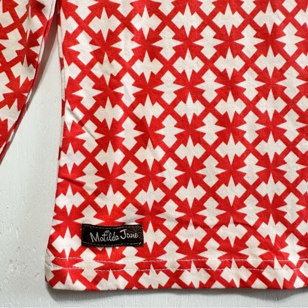 MATILDA JANE • Girls 4  • Secret Fields Vault Sunset • Coral Geometric TEE TOP - Picture 7 of 8
